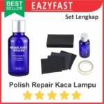 Set Kit Poles Reparasi Mika Lampu Mobil Kuning Kusam Polish Bening