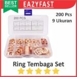 Ring Plat Tembaga Set Kit 200 Pcs Copper Flat Washer Gasket Baut Oli