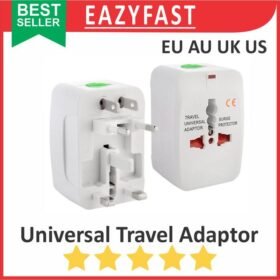 Universal Travel Adaptor EU AU UK US Over Steker Stop Kontak 2 ke to 3 Plug Adapter Converter Konverter Sambungan Colokan Listrik PLN 220V AC