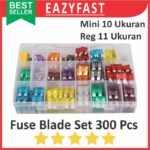 Fuse Blade Set 300 Pcs Sekring Tancap Motor Mobil Kecil Mini Kit Paket