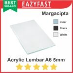 Akrilik A6 5mm Bening Hitam Putih Susu Potongan Lembaran Acrylic Sheet
