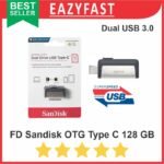 Flashdisk Sandisk 128GB 128 GB Dual OTG Type C USB 3 FD Flash Disk