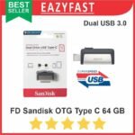 Flashdisk Sandisk 64GB 64 GB Dual OTG Type C USB 3 3.0 FD Flash Disk