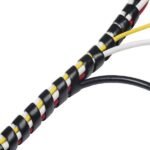 Cable Kabel Spiral 12mm Selang Gulung Pelindung Wrap Band Hitam Putih - Image 3