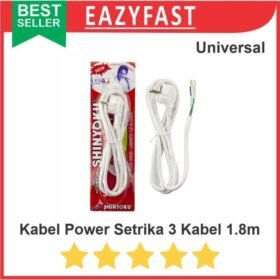 Kabel Power Setrika 3 Kabel Skun Braided Serat Kain AC Magic Com Jar