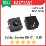 Saklar Senter Switch KN17 1212 112D 12x12mm Push Button Self Locking