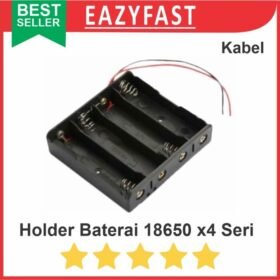 Case Kotak Rumah Tempat Dudukan Baterai 18650 Isi 4 Cell Port x4 4x Seri Kabel Casing Battery Holder 14.8V 14.8 V Volt