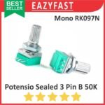 Potensiometer Sealed B50K 50K B 50 K Ohm 3P 3 P Pin Kaki Mono Potensio Potentio Meter Volume Audio Hijau Linear Seal RK097N RK 097 Potentiometer