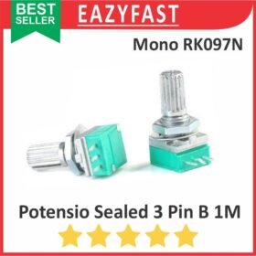 Potensiometer Sealed B1M 1M B 1 M Ohm 3P 3 Pin Kaki Mono Potensio Potentio Meter Volume Audio Hijau Linear Seal RK097N RK 097 Potentiometer