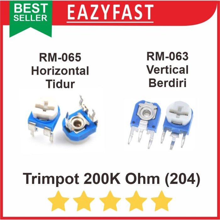 ginee_20250925122848187_3736970463.jpeg Trimpot 204 R200K R 200 K Ohm Potensio Variable Resistor VR Trimmer RM - Image 1