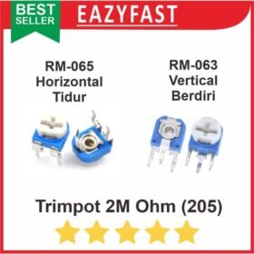 Trimpot 205 R2M R 2 M Mega Ohm Potensio Variable Resistor VR Trimer RM