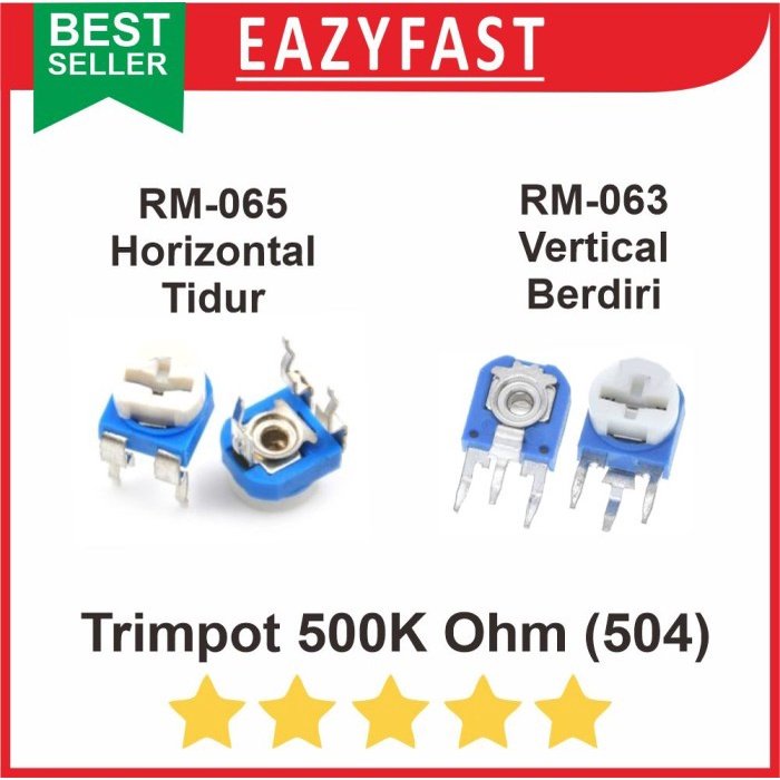 ginee_20250925124316926_0191632991.jpeg Trimpot 504 R500K R 500 K Ohm Potensio Variable Resistor VR Trimmer RM - Image 1