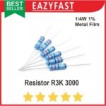 Resistor R 3K R3K 3000 Ohm 1% Tolerance 1/4w Metal Film Biru Presisi