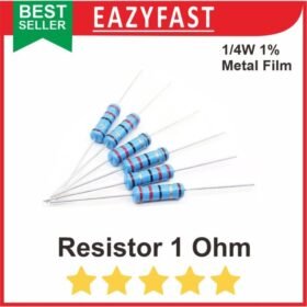 Resistor R 1 R1 Ohm 1/4W 1/4 Watt Metal Film Biru DIP Toleransi 1%