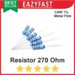 Resistor R 270 R270 Ohm 1/4W 1/4 Watt Metal Film Biru DIP Toleransi 1%