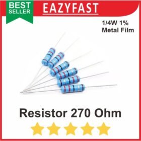 Resistor R 270 R270 Ohm 1/4W 1/4 Watt Metal Film Biru DIP Toleransi 1%
