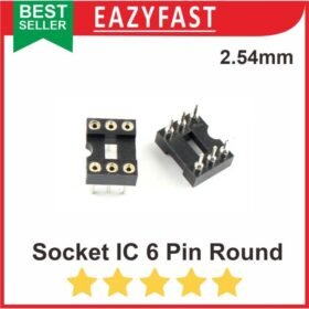 Socket IC 6P 6 P Pin Kaki DIP Round Swiss Gold Soket Dudukan Adapter