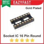Socket IC 16P 16 P Pin Kaki DIP Round Swiss Gold Soket Dudukan Adapter