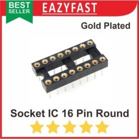 Socket IC 16P 16 P Pin Kaki DIP Round Swiss Gold Soket Dudukan Adapter