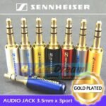 Jack Audio Headset 3.5mm 3 Pin Pole Stereo 3.5 Male Head Set Gold - Image 2