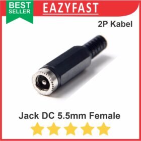 DC Socket 5.5mm Female Power Plug Cable Cover Housing Adaptor Jack