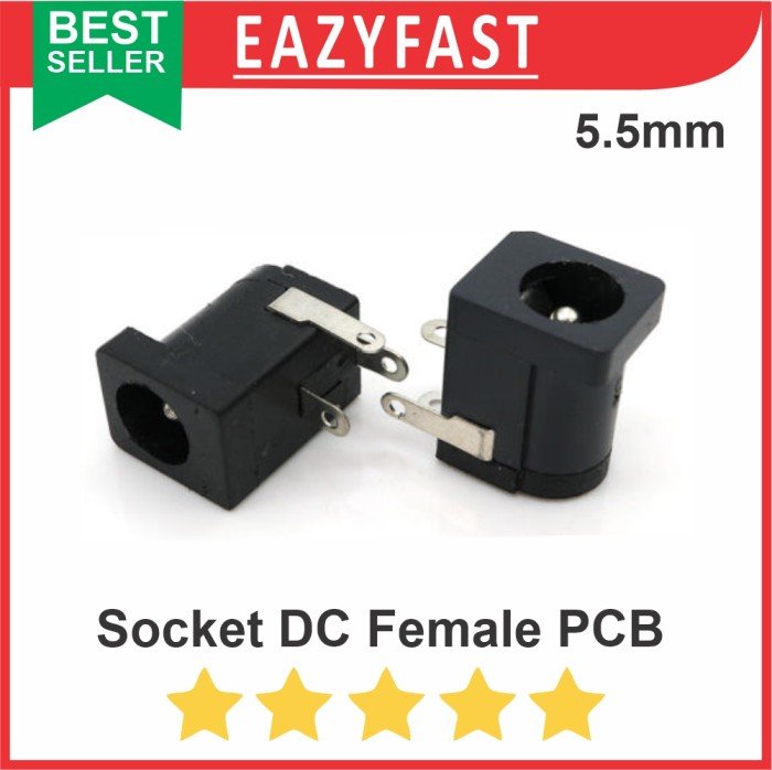 ginee_20250926144207519_3639976993.jpeg Socket DC 2.1x5.5mm Female Betina DIP PCB Power Plug In Jack Arduino - Image 1