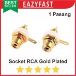 Socket RCA Audio Gold Plated Female Betina Panel 1 pasang merah putih