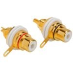 Socket RCA Audio Gold Plated Female Betina Panel 1 pasang merah putih - Image 3