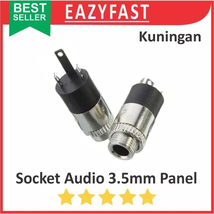 ginee_20250926151805768_0247049170.jpeg Socket Audio Stereo 3.5mm Panel Box Solder Kabel Jack Female Plug In Mount Case Jek Soket Connector - Image 1