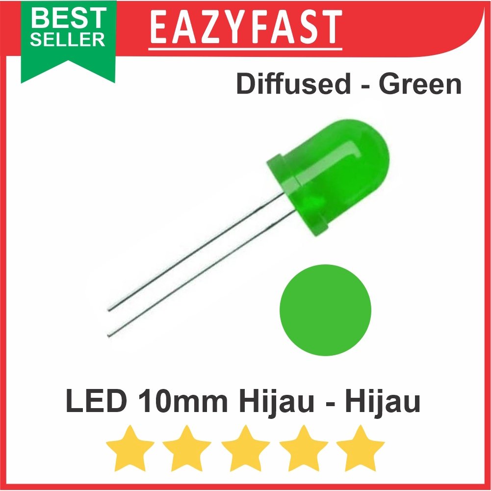 ginee_20250929104552344_1733907527.jpeg LED 10mm Diffused Green Hijau - Image 1