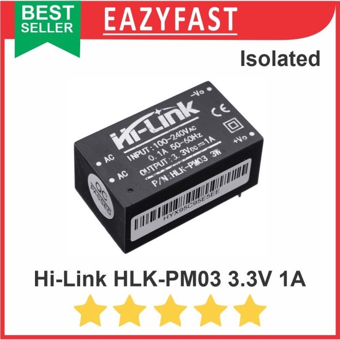 ginee_20250930140626561_6069228010.jpeg Hi-Link HLK-PM03 3.3v 3v 3.3 3 V Volt AC to DC Hilink Power Supply PSU - Image 1