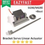 Mekanik Servo SG90 MG90 Linear Actuator Push Pull Kunci Pintu Door Lock SG MG 90 Rack Gear Rail 3D - Image 2