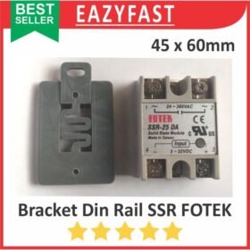 Bracket Modul Relay SSR Fotek 40 25 A Din Rail MCB Rel Panel Box Solid State Relay Breket Holder