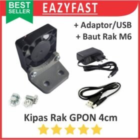Kipas Fan Pendingin Rak 4cm GPON EPON OLT HSGQ Kabel FO Fiber Optik Optic Server Rack Hub Siku Lubang Router Jaringan