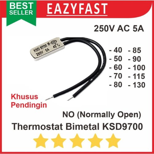ginee_20250930170059438_2074576987.jpeg Thermostat Bimetal NO KSD9700 250V AC 5A Thermal Thermo Fuse KSD 9700 - Image 1