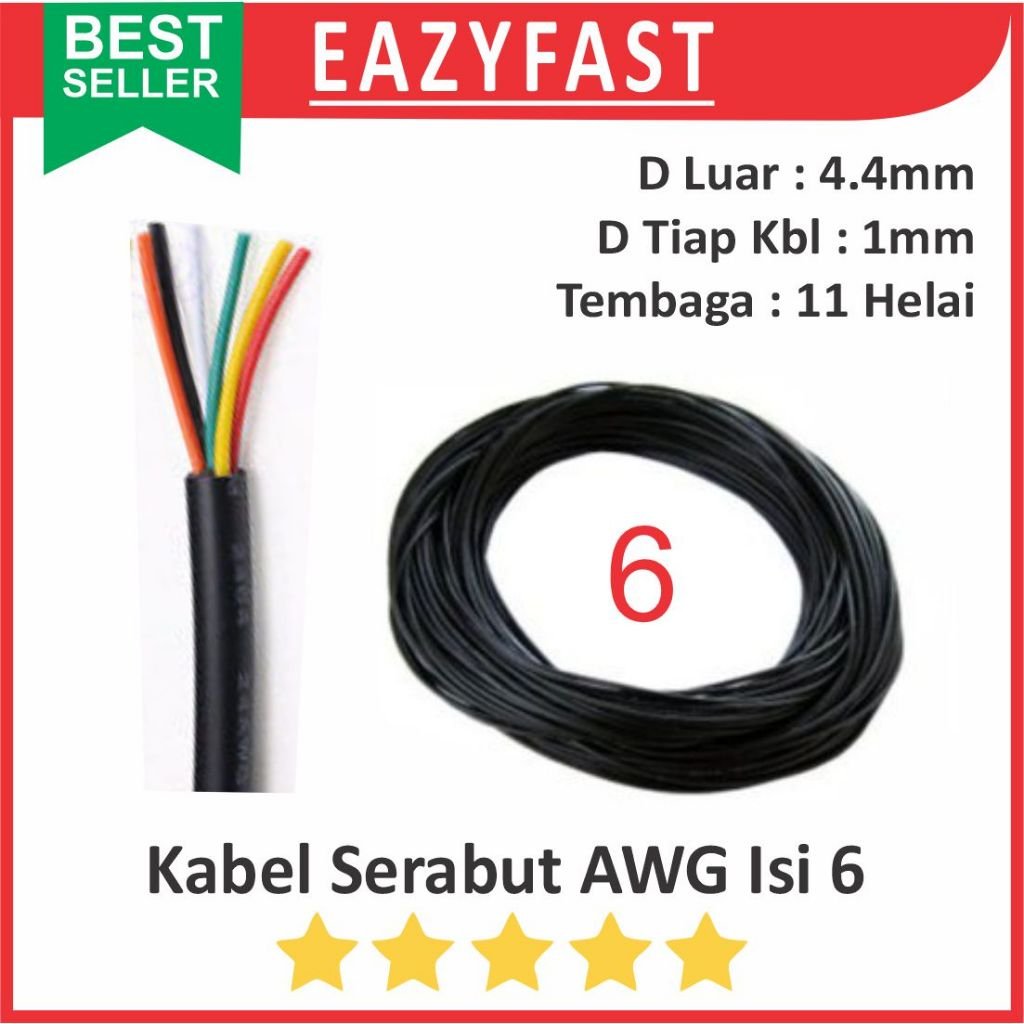 ginee_20251001105035804_4690729829.jpeg Kabel Serabut Isi 6 Multicore AWG24 AWG 24 CB GX DB Data Signal Sensor - Image 1