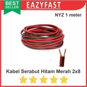 Kabel Listrik Serabut NYZ 2x8 Merah Hitam Isi 2 Serat Ecer Meter NYAF