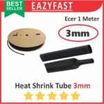 HeatShrink Heat Shrink Cable Kabel Selongsong Bakar Susut 3mm 1 meter