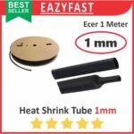 HeatShrink Heat Shrink Cable Kabel Selongsong Bakar Susut 1mm 1 meter