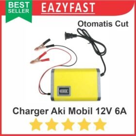 Charger Charge Casan Aki Accu Mobil Motor 12v 6A Portable Otomatis