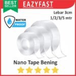 Double Nano Tape Bening Tebal 1 Inch 30mm Lem Tahan Anti Air Waterproof Lakban Isolasi PU Gel