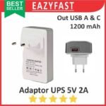 Adaptor UPS Mini Portable 5V 2A USB CCTV Router Wifi Power Backup 5 V Volt 2 A Baterai 18650 1200mAh
