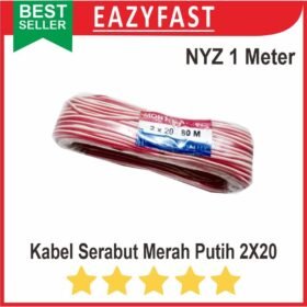 Kabel Listrik Serabut NYZ 2x20 Merah Hitam Isi 2 Serat Ecer Meter NYAF