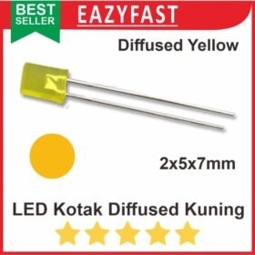 LED Kotak 5mm 5 mm Diffused Yellow Kuning Petak Persegi Panjang 2x5x7