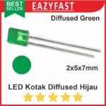 LED Kotak 5mm 5 mm Diffused Green Hijau Petak Persegi Panjang 2x5x7 mm
