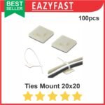 Tie Mount 20x20 Dudukan Tali Kabel Cable Ties Clip Mounting Tempel
