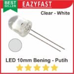 Lampu LED Besar 10mm 10 mm Clear White Transparan Bening Nyala Putih