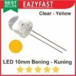 Lampu LED Besar 10mm 10 mm Clear Yellow Transparan Bening Nyala Kuning