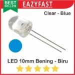 Lampu LED Besar 10mm 10 mm Clear Blue Transparan Bening Nyala Biru