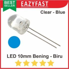 Lampu LED Besar 10mm 10 mm Clear Blue Transparan Bening Nyala Biru